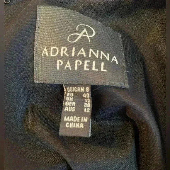 Adrianna Papell Sheath Dress Women’s Size 8 Black Lace Sleeveless Zipper Back - Picture 5 of 10